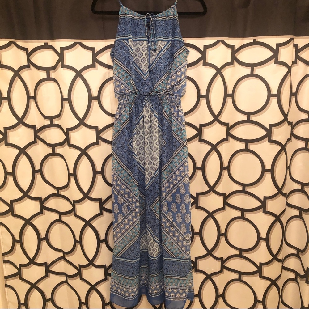Paisley Floral Pattern Cinched Mid Maxi